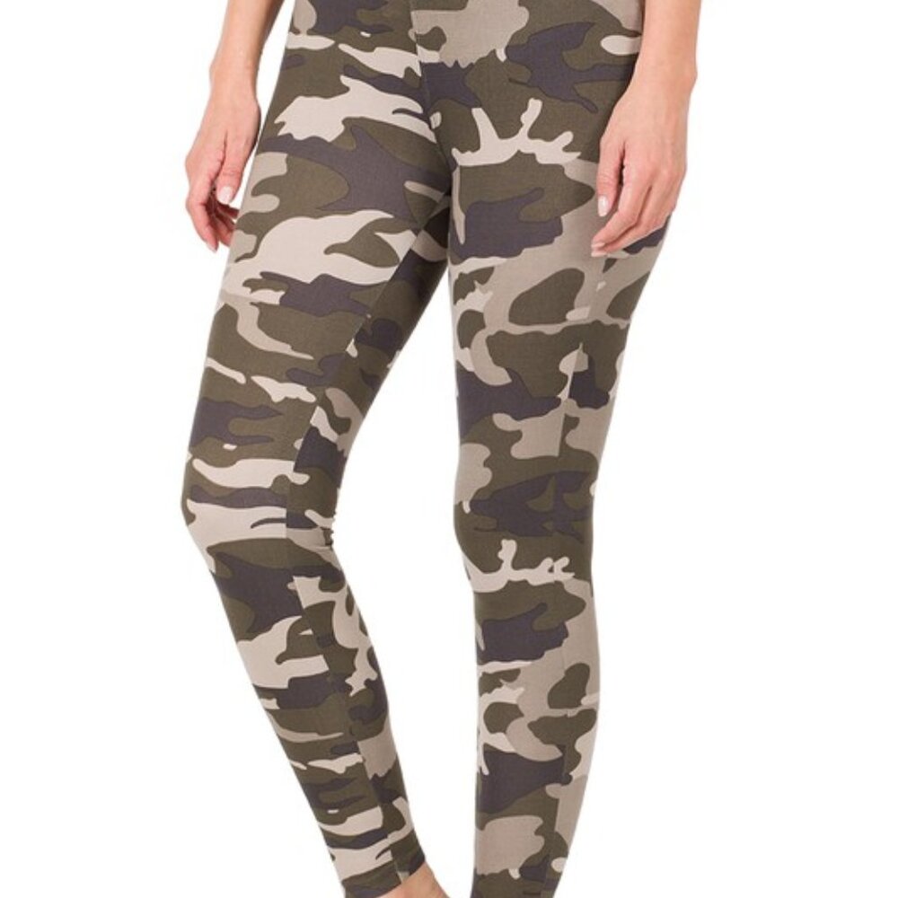 MICROFIBER CAMOUFLAGE LEGGINGS dusty Size SM